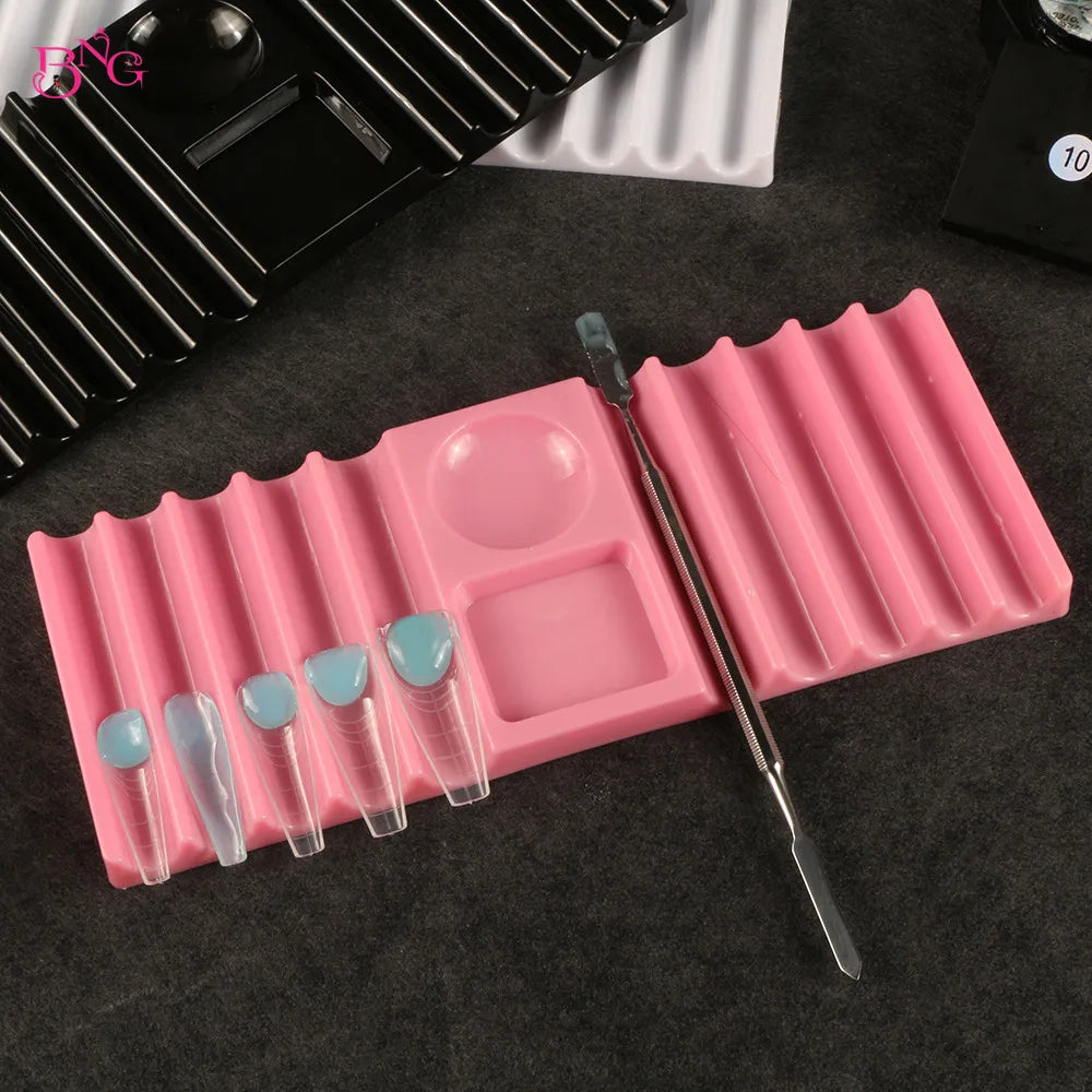Porte stylo à ongles en silicone - 10 supports