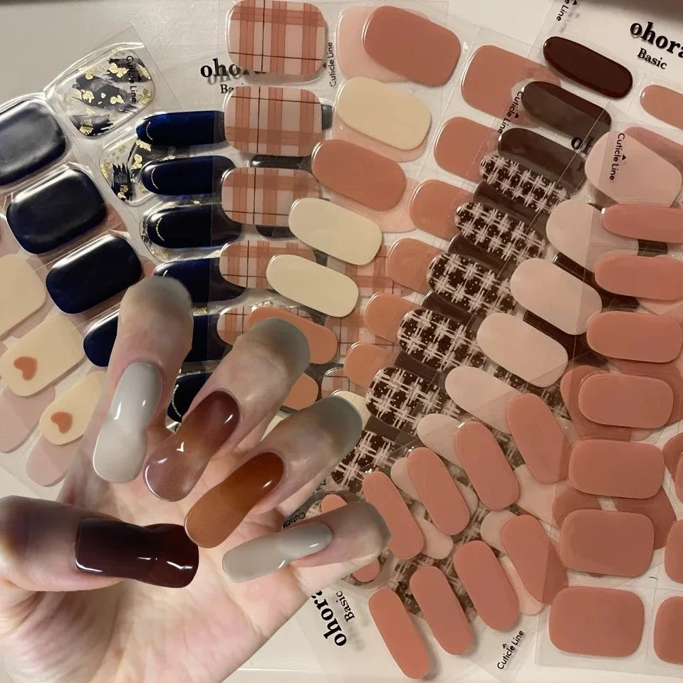 Stickers Ongles Gel Semi-Durci – Pose Facile, Résultat Salon