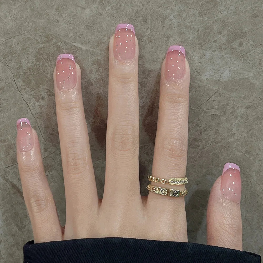 Faux ongles détachable style french carré