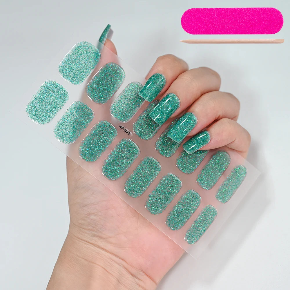 Stickers Ongles Gel Semi-Durci – Pose Facile, Résultat Salon