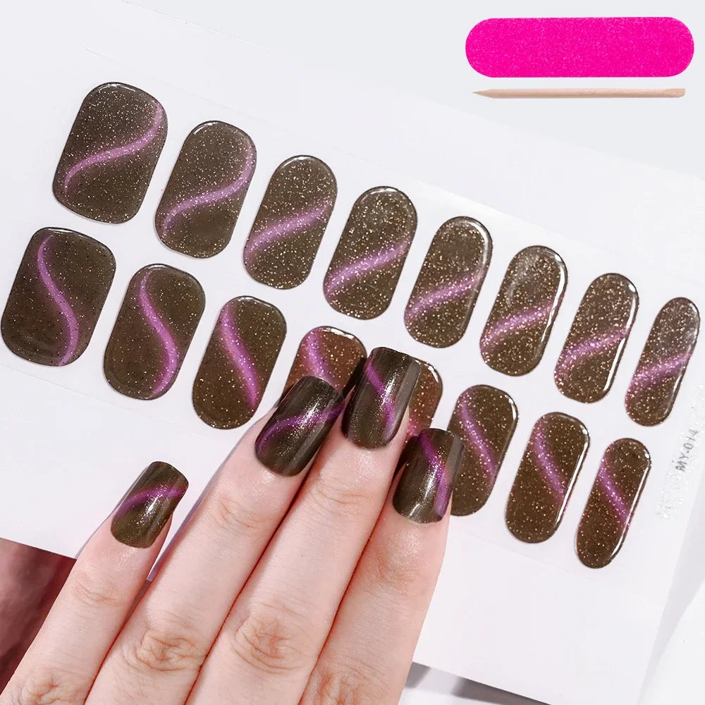 Stickers Ongles Gel Semi-Durci – Pose Facile, Résultat Salon