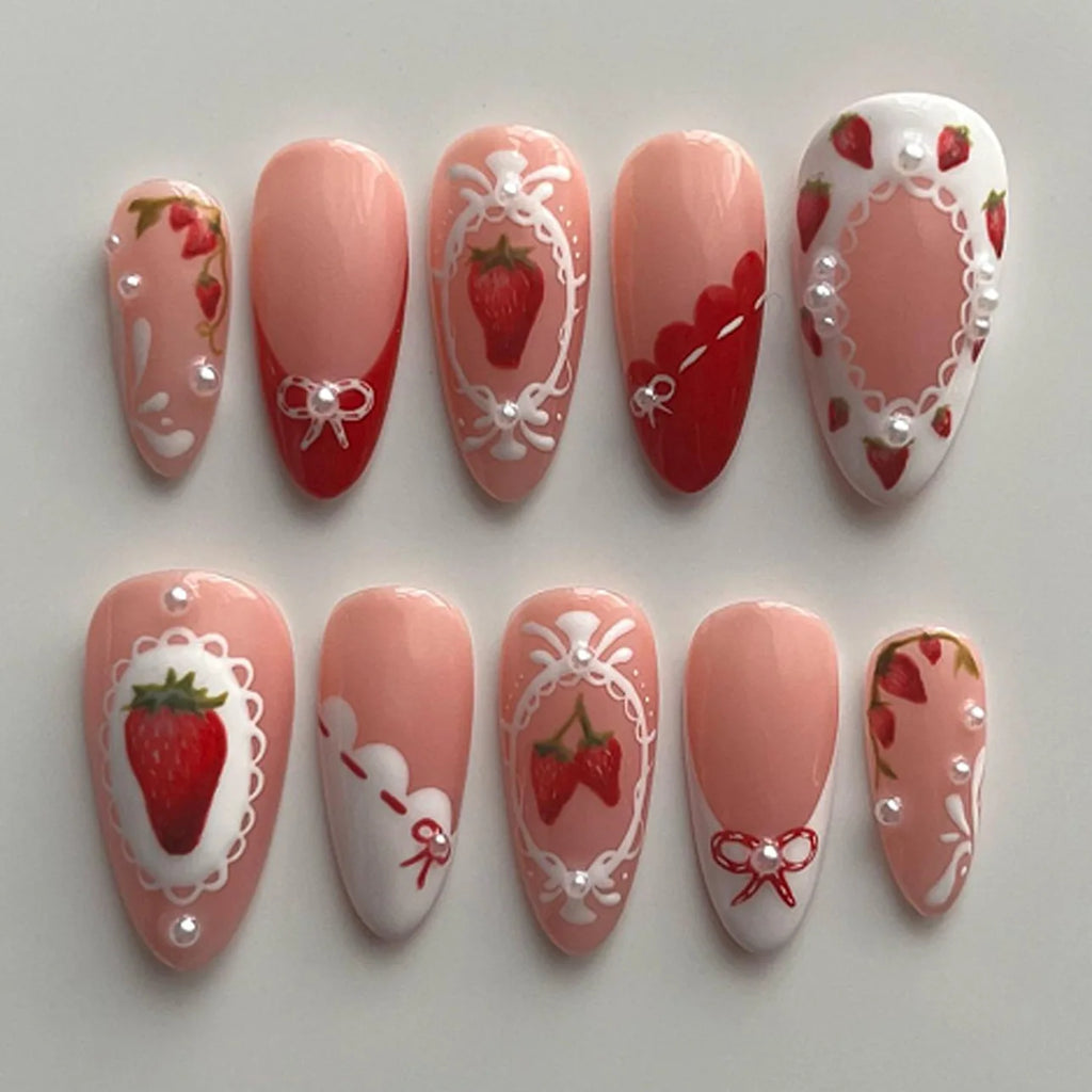 24 pièces ongles en 3D - couleurs multiples