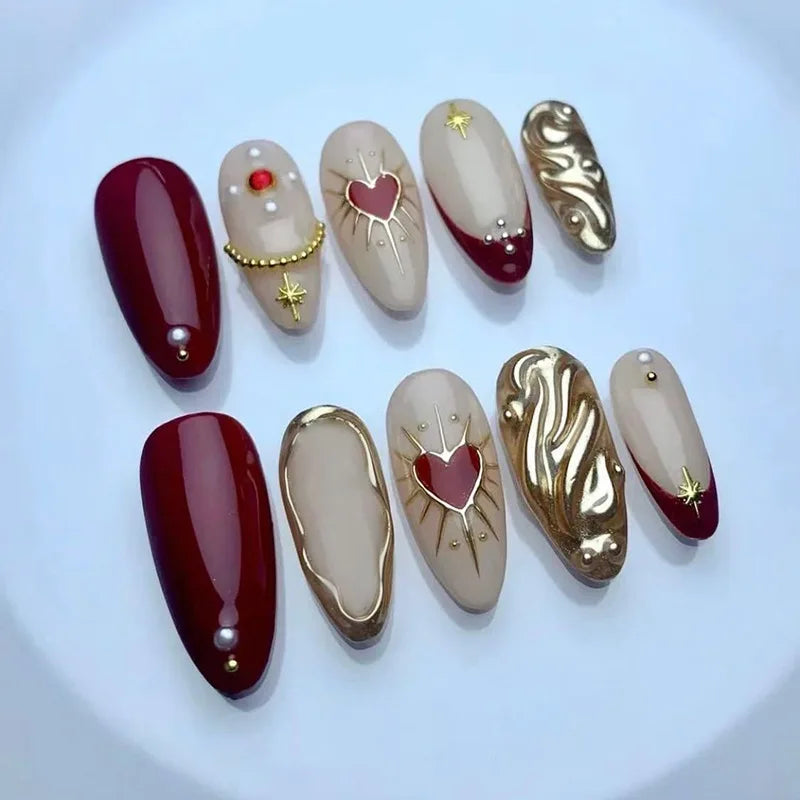 24 pièces ongles en 3D - couleurs multiples