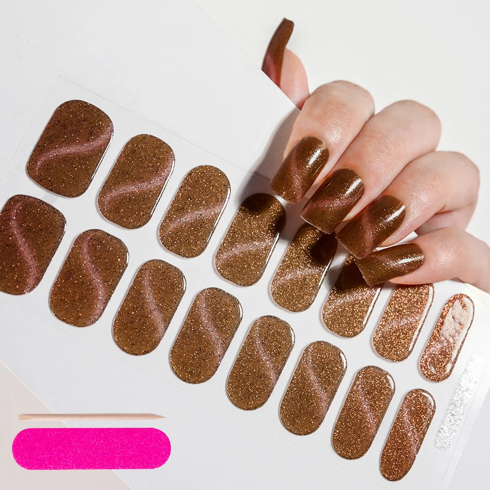 Stickers Ongles Gel Semi-Durci – Pose Facile, Résultat Salon