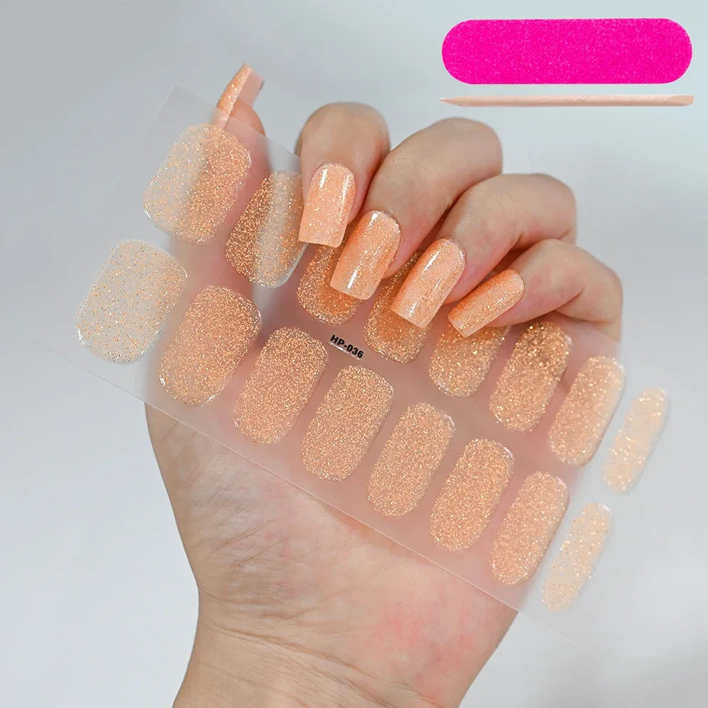 Stickers Ongles Gel Semi-Durci – Pose Facile, Résultat Salon