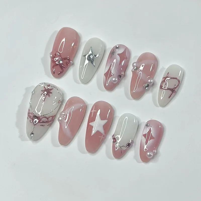 24 pièces ongles en 3D - couleurs multiples