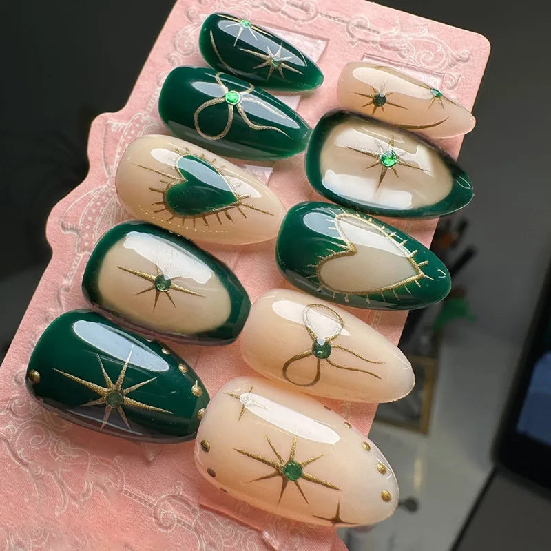 24 pièces ongles en 3D - couleurs multiples