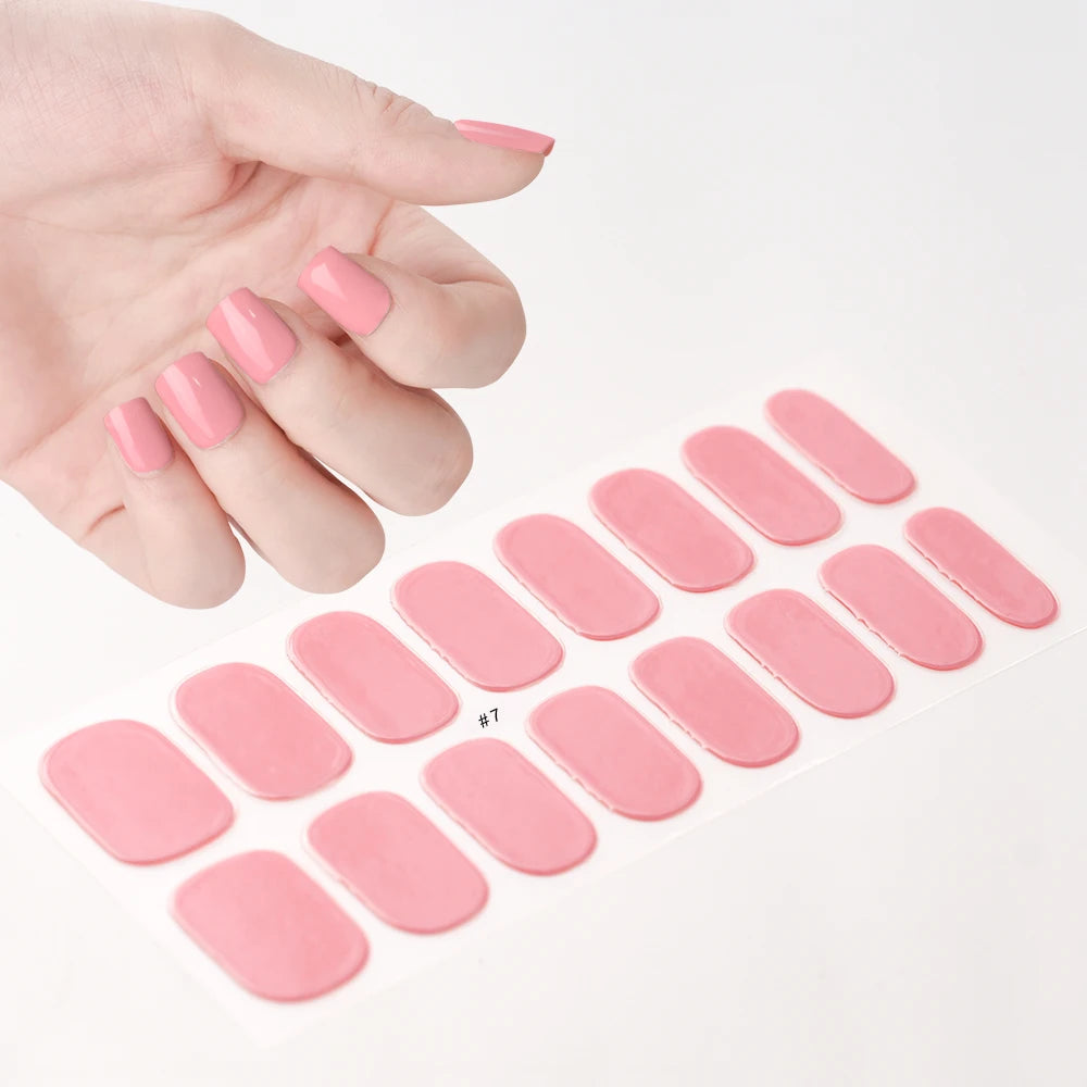 Stickers Ongles Gel Semi-Durci – Pose Facile, Résultat Salon