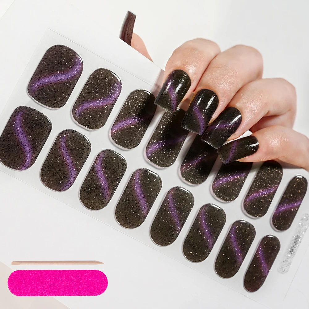 Stickers Ongles Gel Semi-Durci – Pose Facile, Résultat Salon