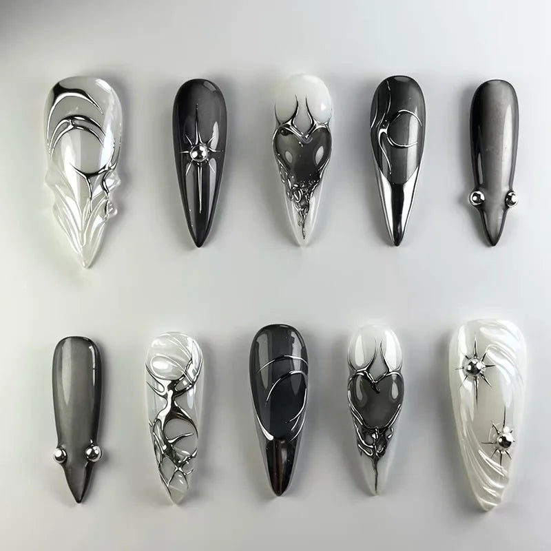 24 pièces ongles en 3D - couleurs multiples
