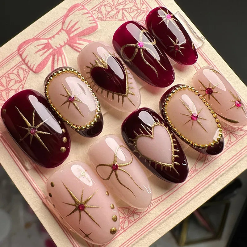 24 pièces ongles en 3D - couleurs multiples