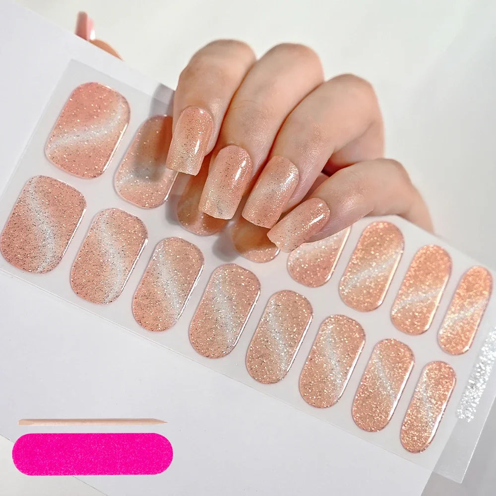 Stickers Ongles Gel Semi-Durci – Pose Facile, Résultat Salon
