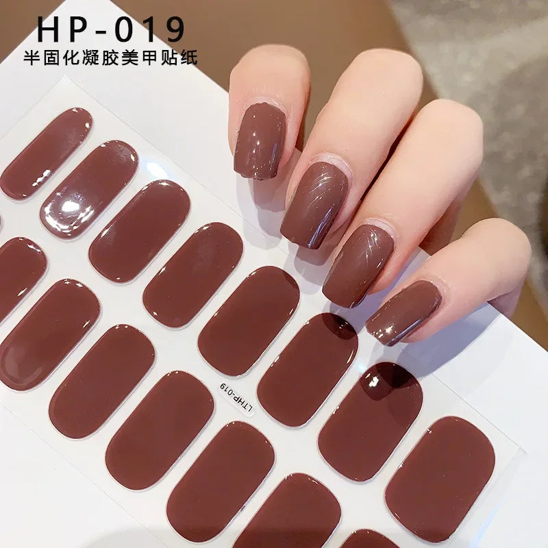 Stickers Ongles Gel Semi-Durci – Pose Facile, Résultat Salon