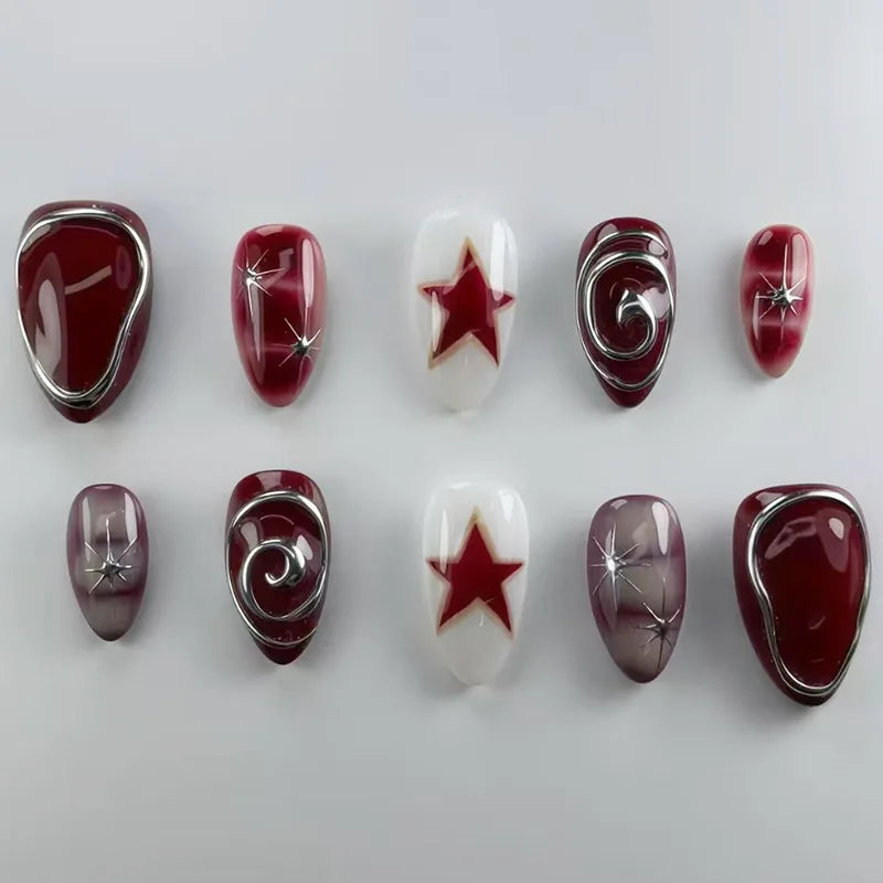 24 pièces ongles en 3D - couleurs multiples