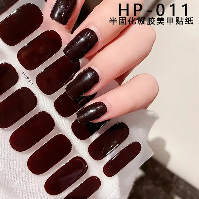 Stickers Ongles Gel Semi-Durci – Pose Facile, Résultat Salon