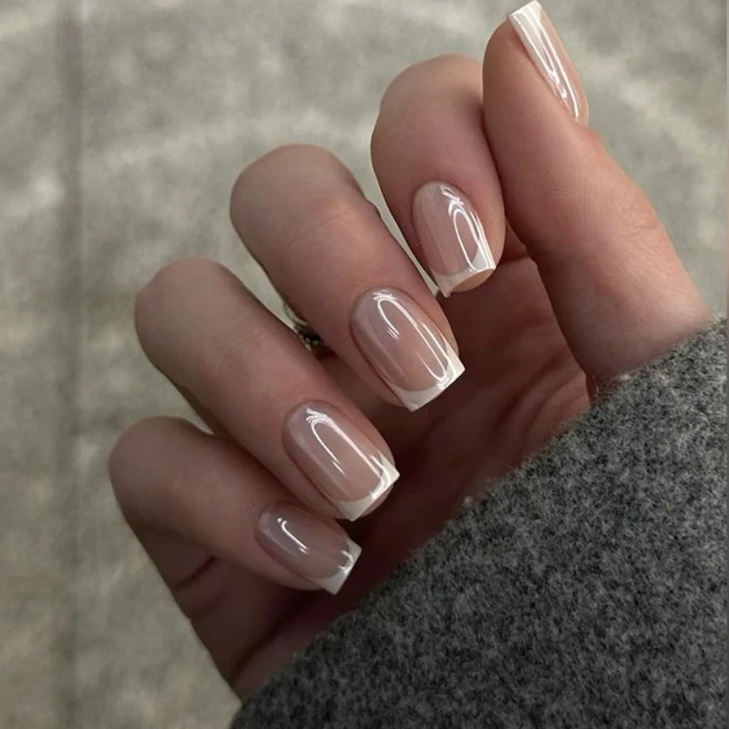 Faux ongles détachable style french carré