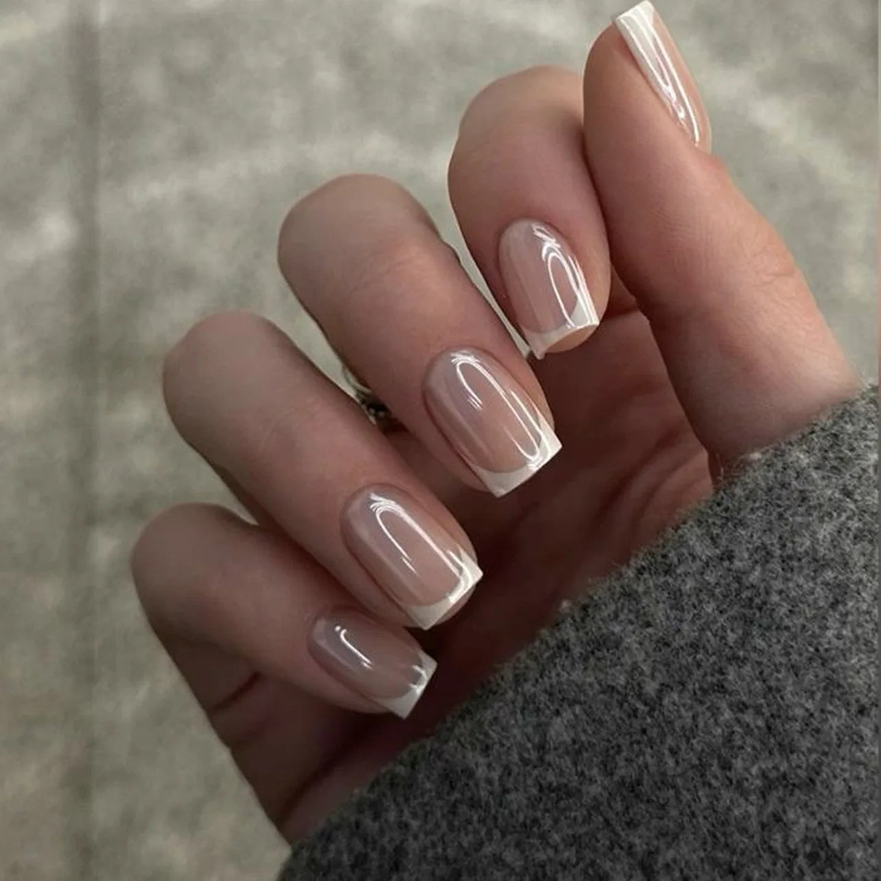Faux ongles détachable style french carré