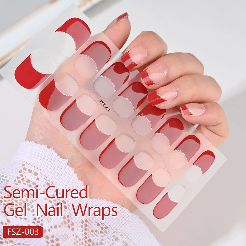 Stickers Ongles Gel Semi-Durci – Pose Facile, Résultat Salon
