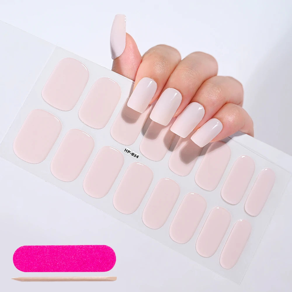Stickers Ongles Gel Semi-Durci – Pose Facile, Résultat Salon