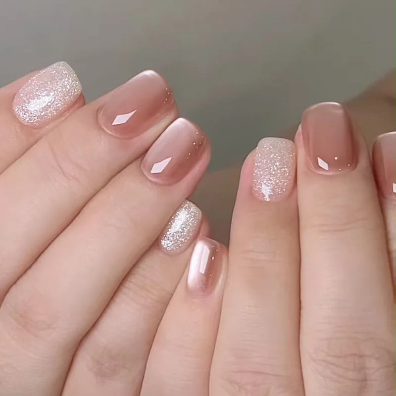 Faux ongles détachable style french carré
