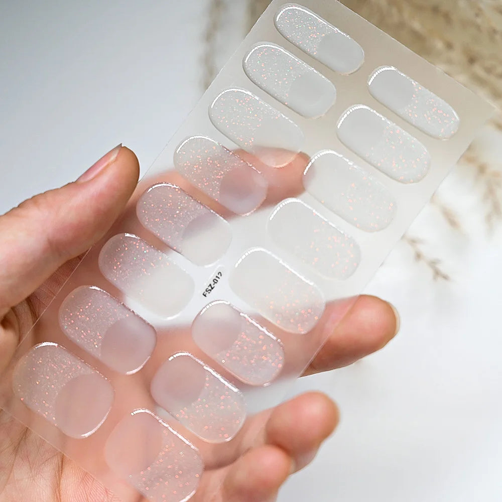 Stickers Ongles Gel Semi-Durci – Pose Facile, Résultat Salon