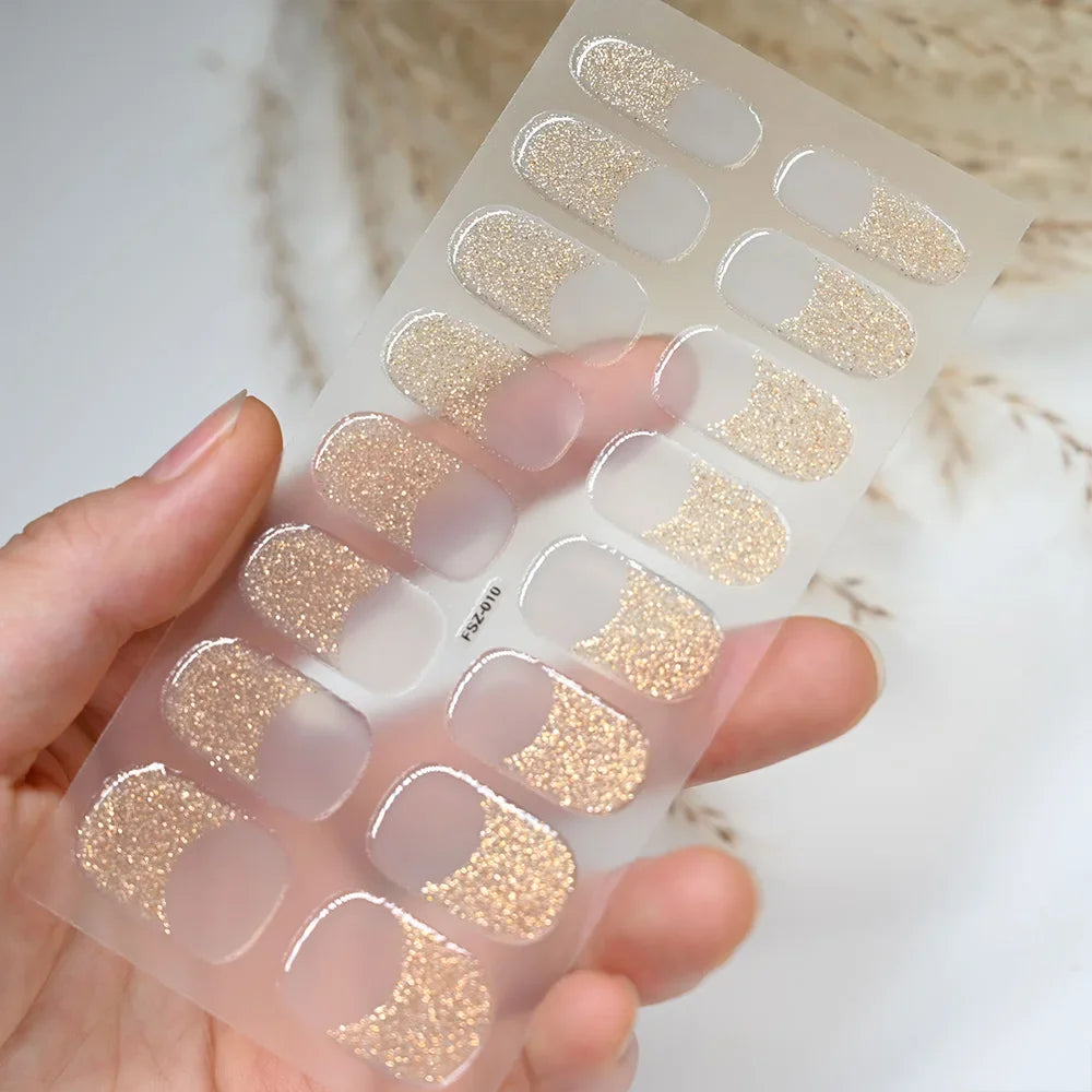 Stickers Ongles Gel Semi-Durci – Pose Facile, Résultat Salon