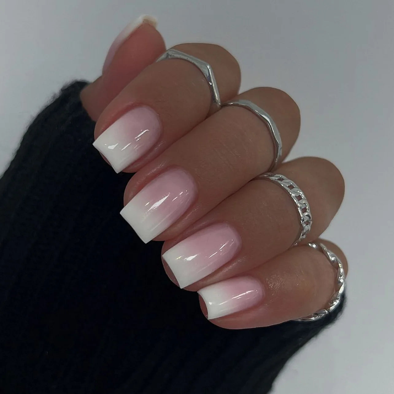 Faux ongles détachable style french carré