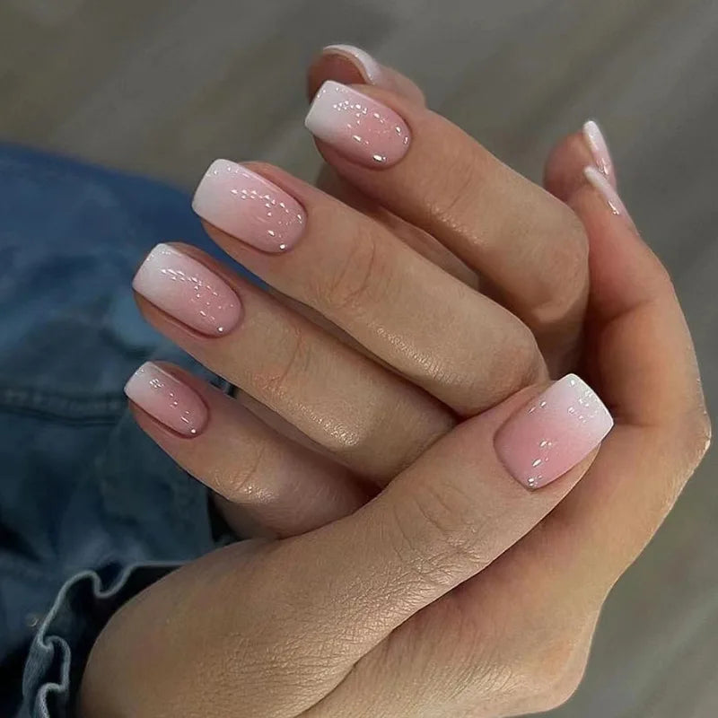 Faux ongles détachable style french carré