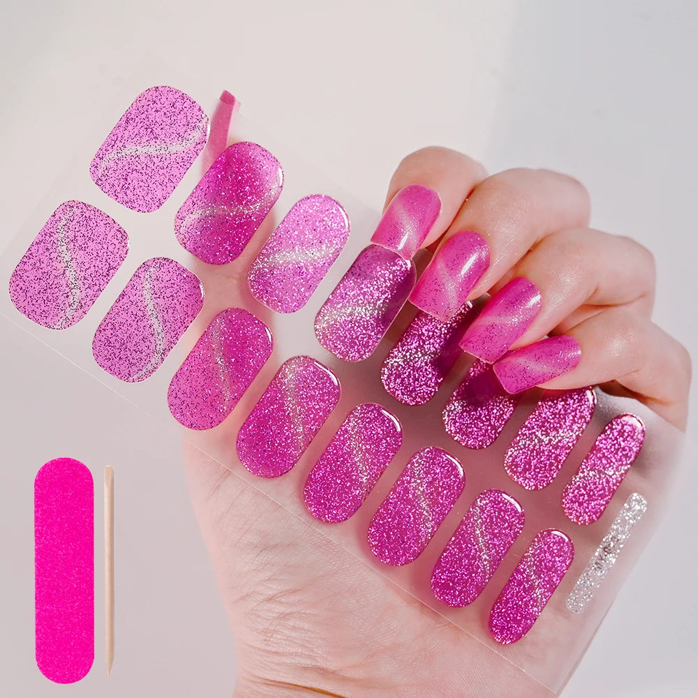 Stickers Ongles Gel Semi-Durci – Pose Facile, Résultat Salon