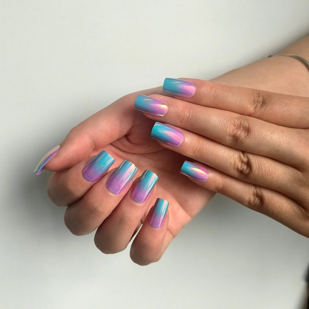 Faux ongles détachable style french carré