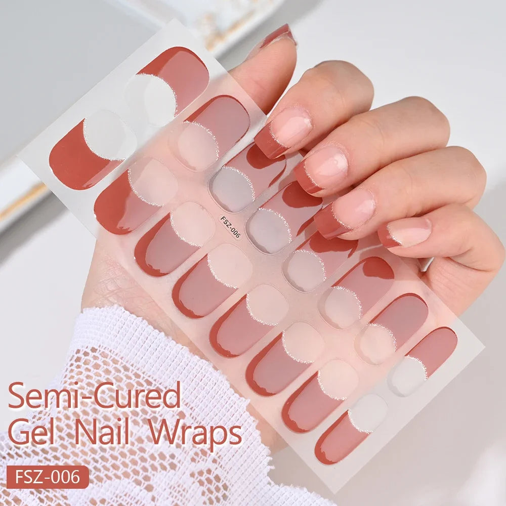 Stickers Ongles Gel Semi-Durci – Pose Facile, Résultat Salon