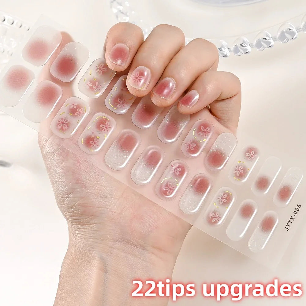 Stickers Ongles Gel Semi-Durci – Pose Facile, Résultat Salon