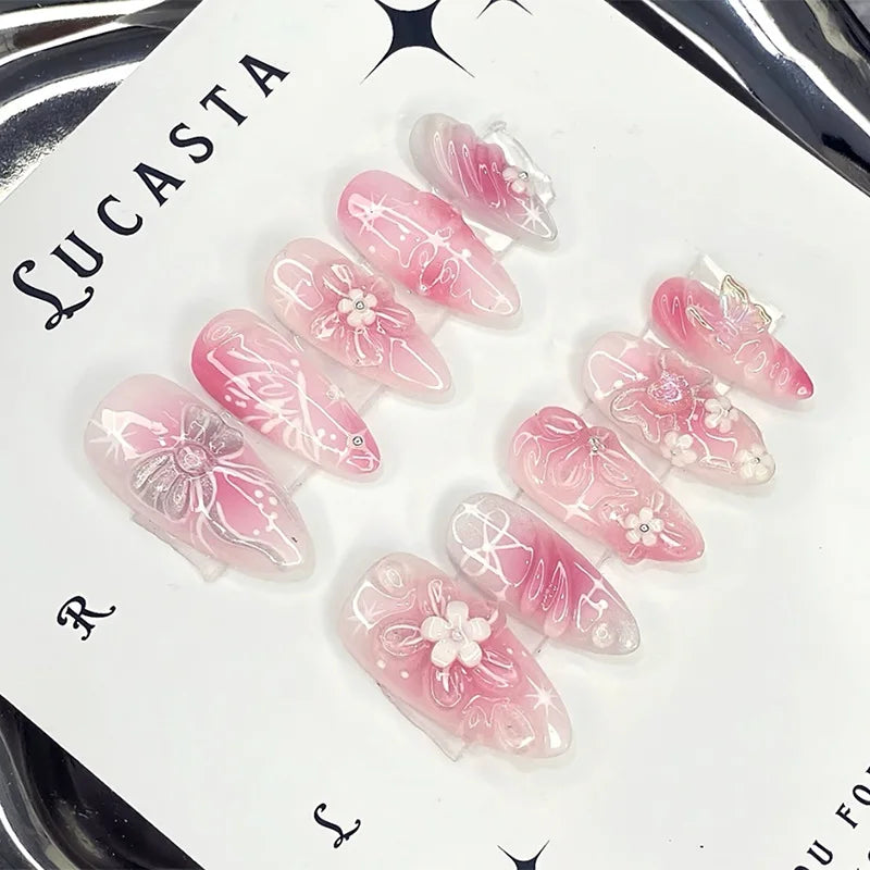 24 pièces ongles en 3D - couleurs multiples