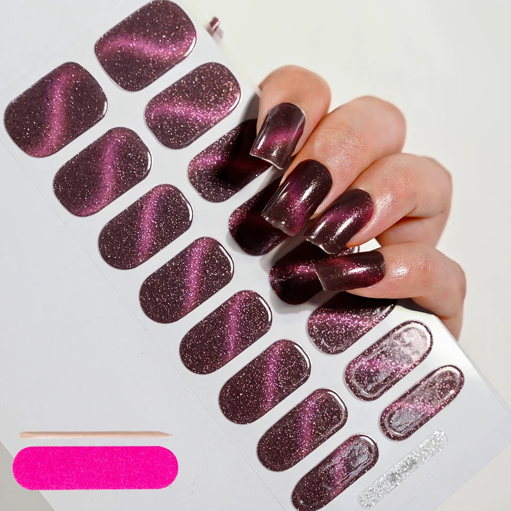 Stickers Ongles Gel Semi-Durci – Pose Facile, Résultat Salon