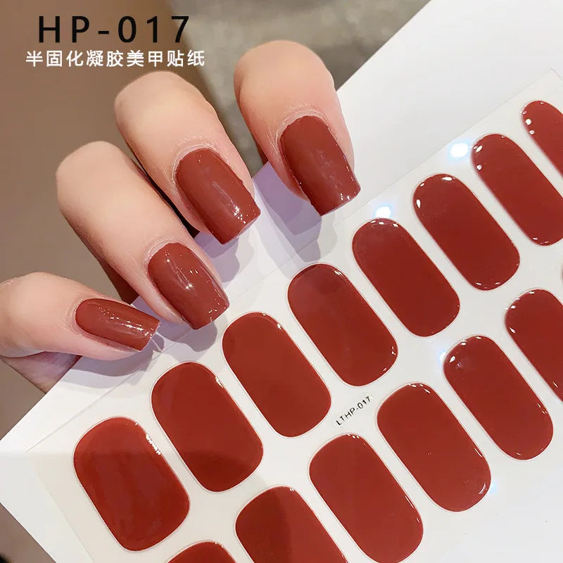 Stickers Ongles Gel Semi-Durci – Pose Facile, Résultat Salon