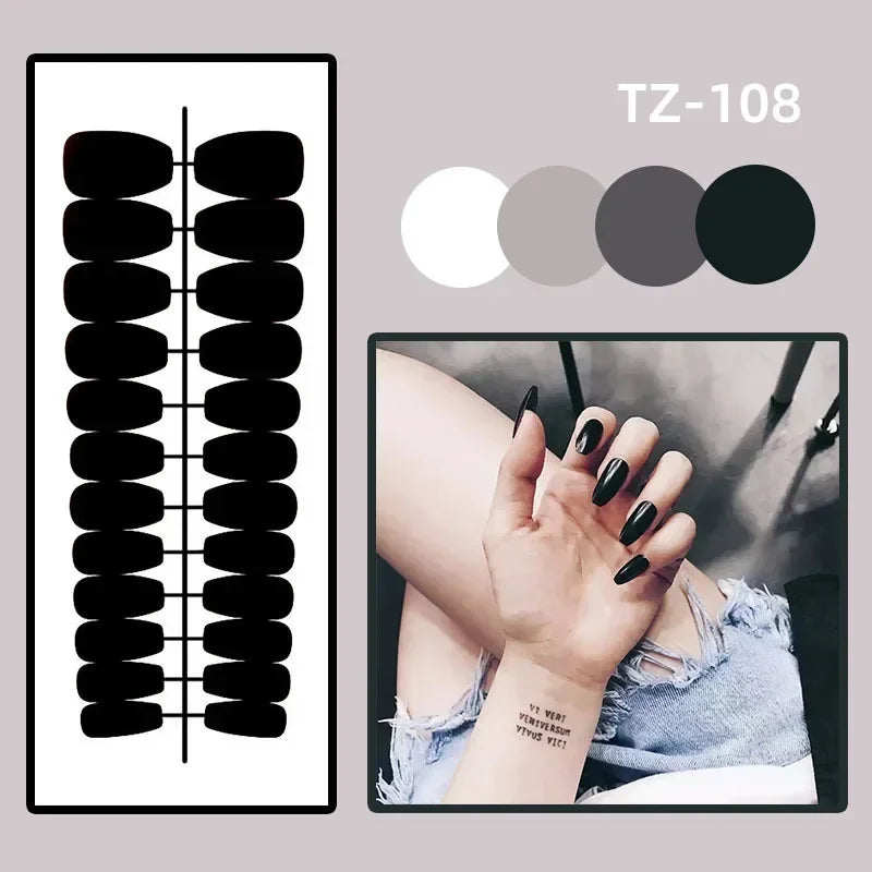 24 pièces ongles en 3D - couleurs multiples