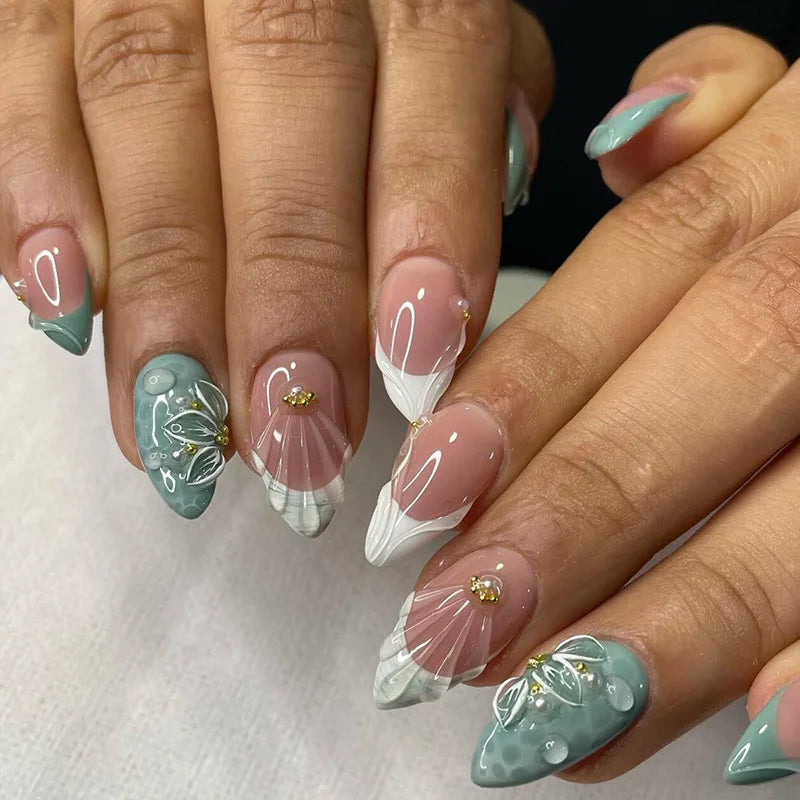 24 pièces ongles en 3D - couleurs multiples