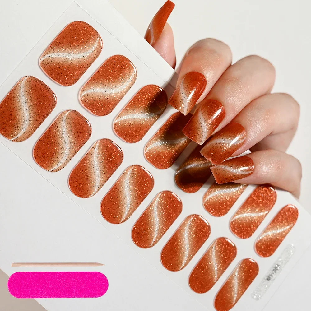Stickers Ongles Gel Semi-Durci – Pose Facile, Résultat Salon