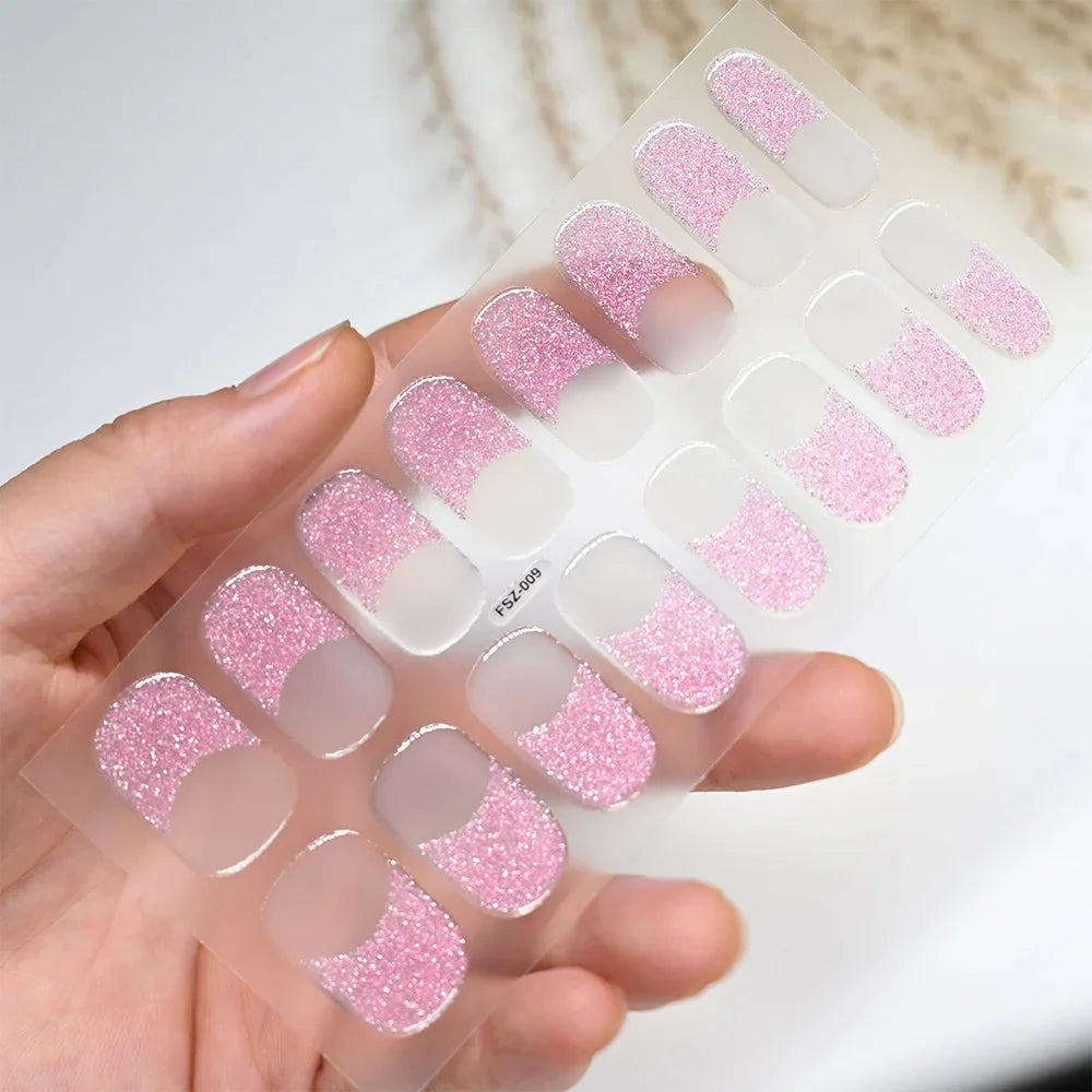Stickers Ongles Gel Semi-Durci – Pose Facile, Résultat Salon