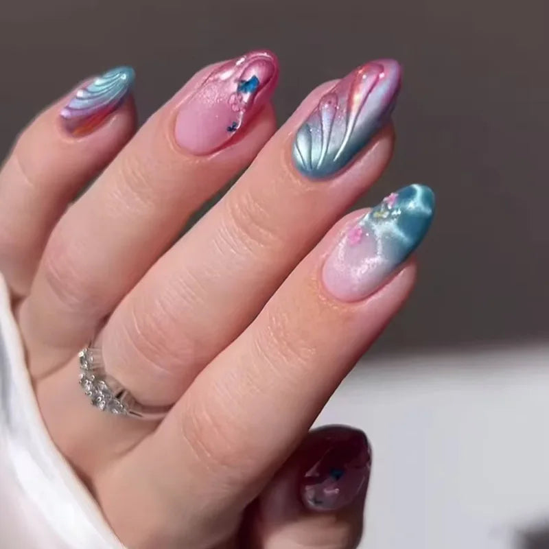 24 pièces ongles en 3D - couleurs multiples