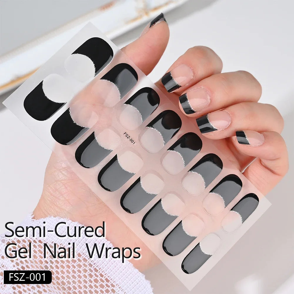 Stickers Ongles Gel Semi-Durci – Pose Facile, Résultat Salon