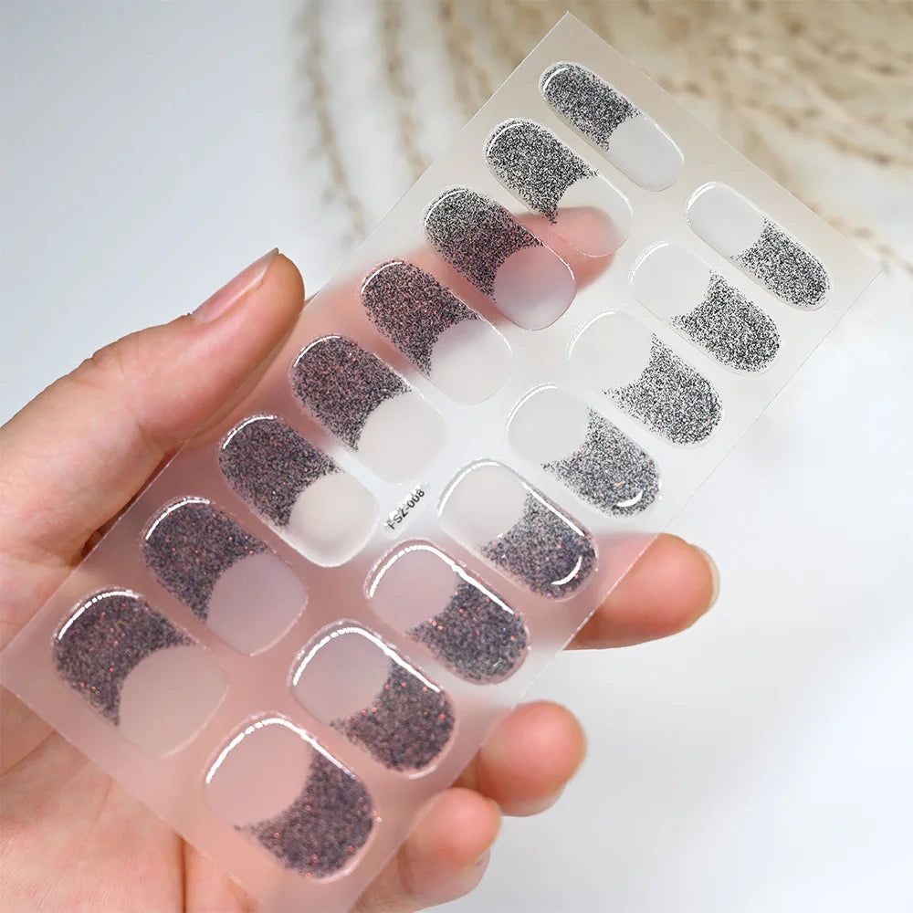 Stickers Ongles Gel Semi-Durci – Pose Facile, Résultat Salon