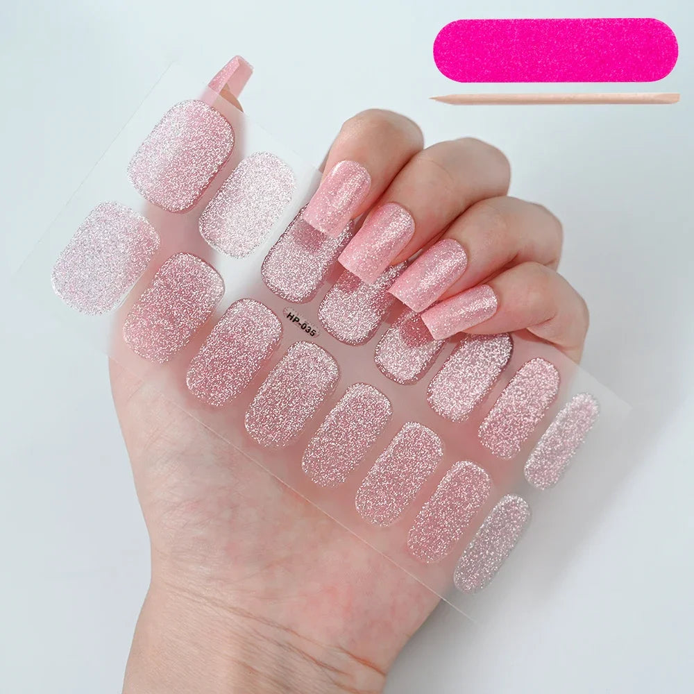 Stickers Ongles Gel Semi-Durci – Pose Facile, Résultat Salon