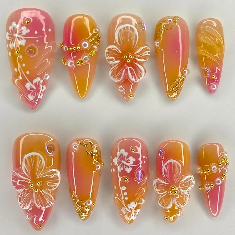 24 pièces ongles en 3D - couleurs multiples