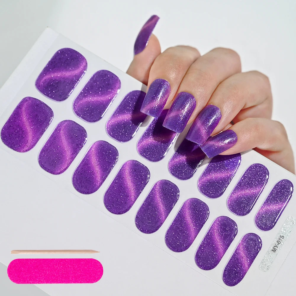 Stickers Ongles Gel Semi-Durci – Pose Facile, Résultat Salon