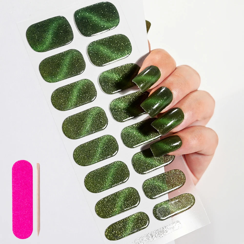 Stickers Ongles Gel Semi-Durci – Pose Facile, Résultat Salon