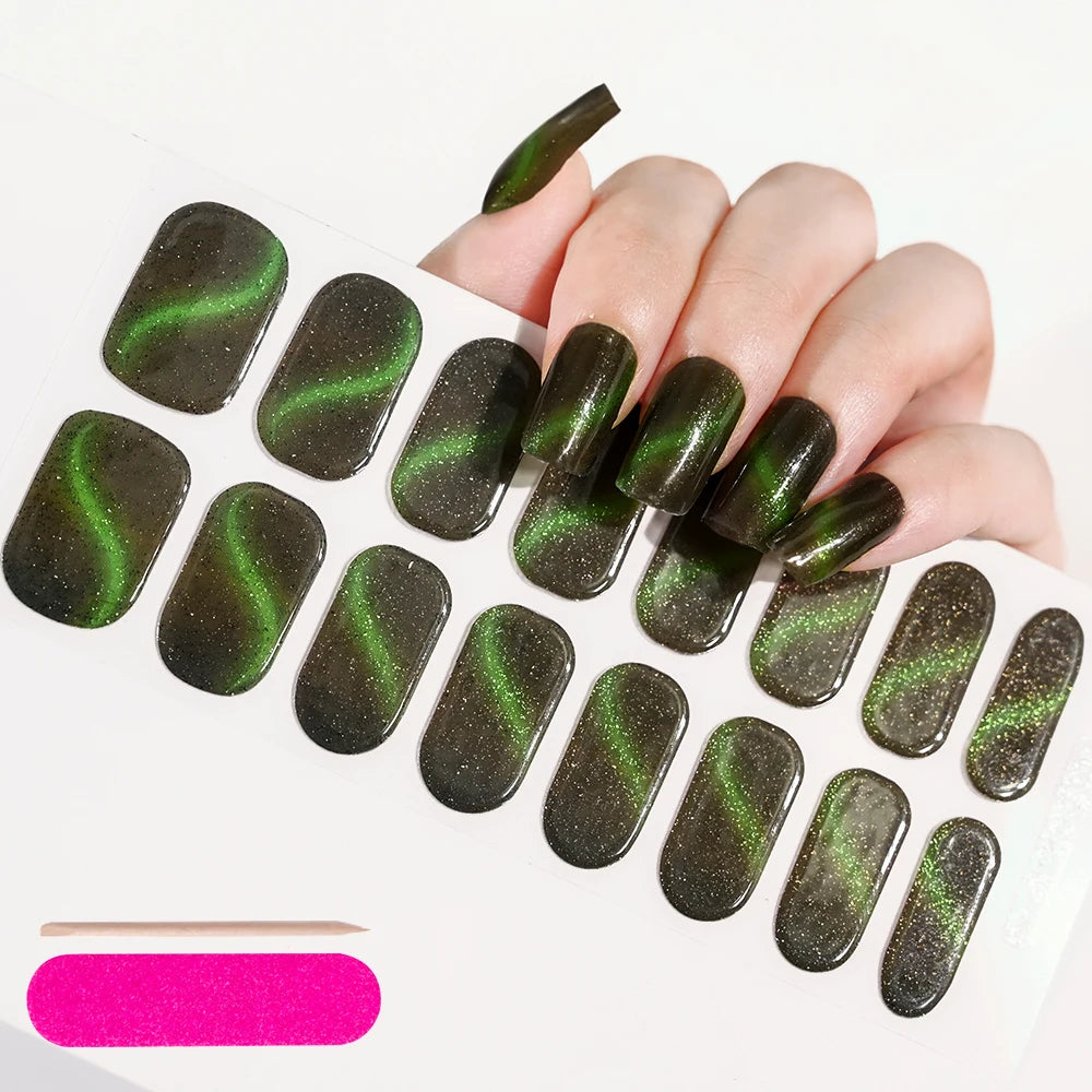 Stickers Ongles Gel Semi-Durci – Pose Facile, Résultat Salon