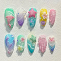 24 pièces ongles en 3D - couleurs multiples
