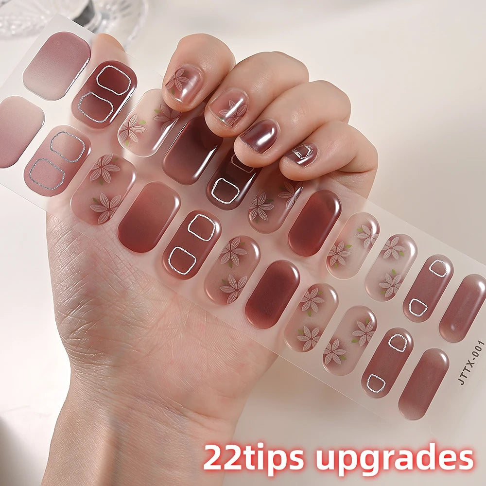 Stickers Ongles Gel Semi-Durci – Pose Facile, Résultat Salon