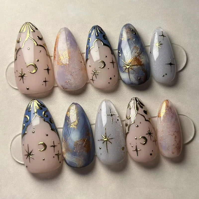 24 pièces ongles en 3D - couleurs multiples